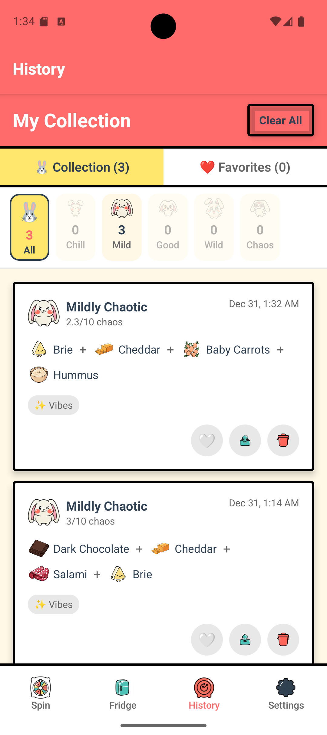 Girl Dinner App - Settings